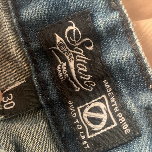 Square Zero Mens Denim Jeans Light Wash Motorcycle Style Slightly Worn Size 30 - Picture 5 of 6